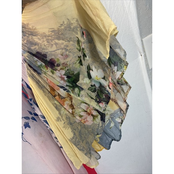 Anthropologie Floreat Women's Sheer Floral Kimono Cardigan Boho butterfly sleeve - Picture 3 of 9